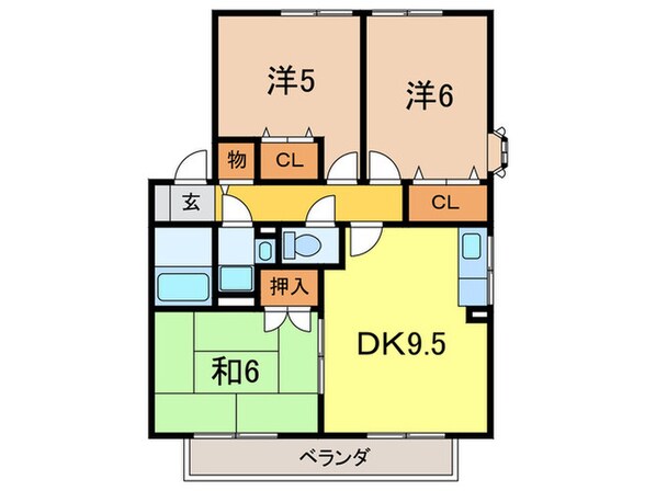 グランパルク向井C棟の物件間取画像